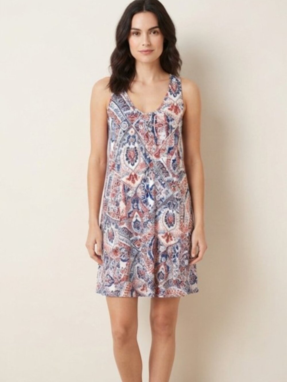 NWOT NWOT Isaac Mizrahi Intimates Chemise Boho Multicolor Sz M